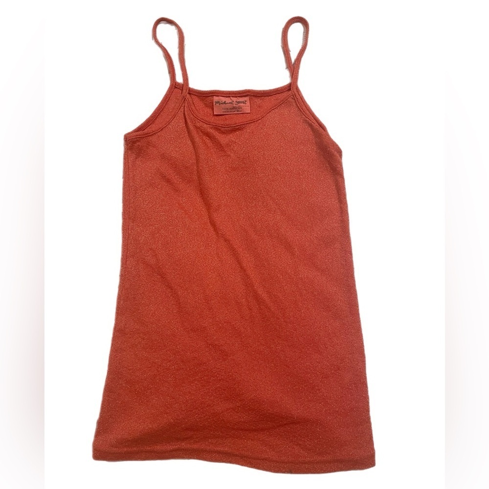 Michael Stars orange stretch glitter tank. One size fits all (most).  LL - Picture 2 of 7